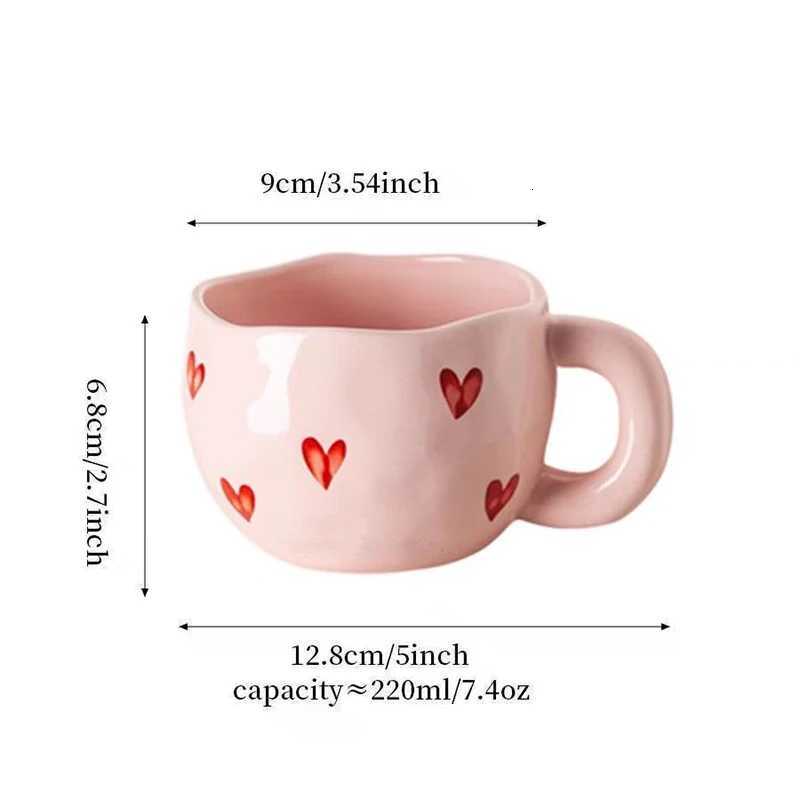 1pcs Hand Painted Love g Creative Water Cup Ceramic Milk g With Handle Vntines Day Gift H251215
