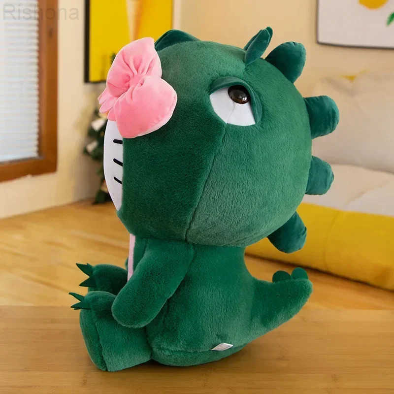 Sanrio 80cm Dinosaur Hello Kitty Plush Toy Kawaii Anime Large Plushie Pillow Cute 35/50/65cm Cartoon Stuffed Doll Christmas Gift H251215