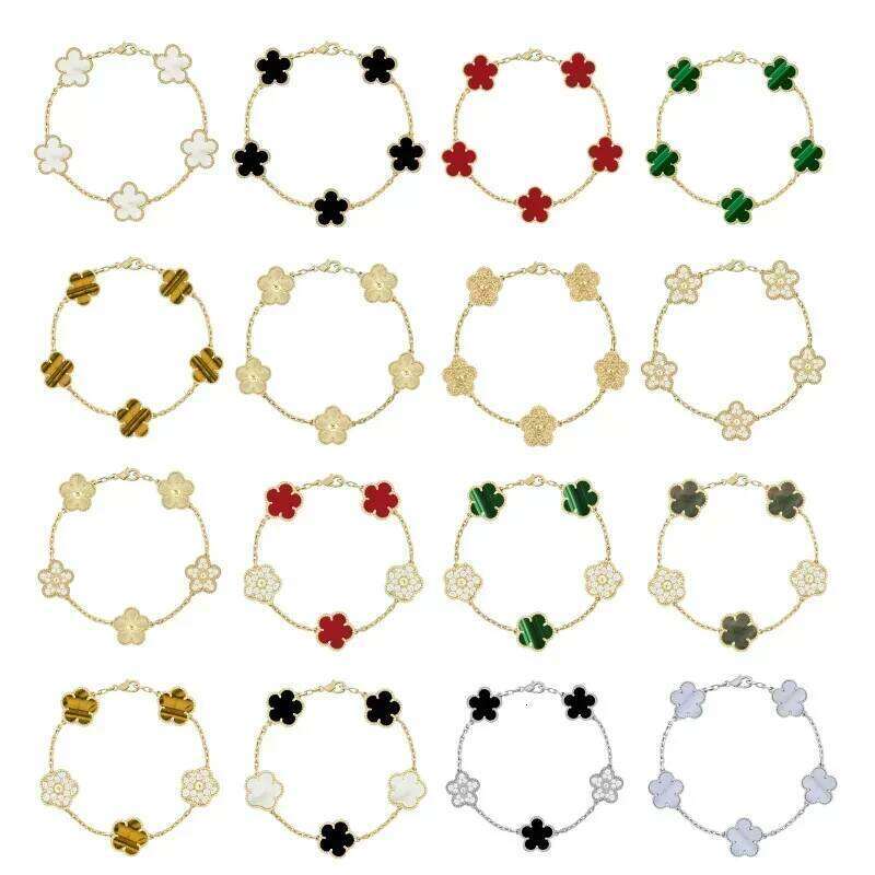 2025 New Hot Selling High Quality Natural Gemstone Four Flower/Five Leaf Flower Women Bracelet Luxury Jewelry