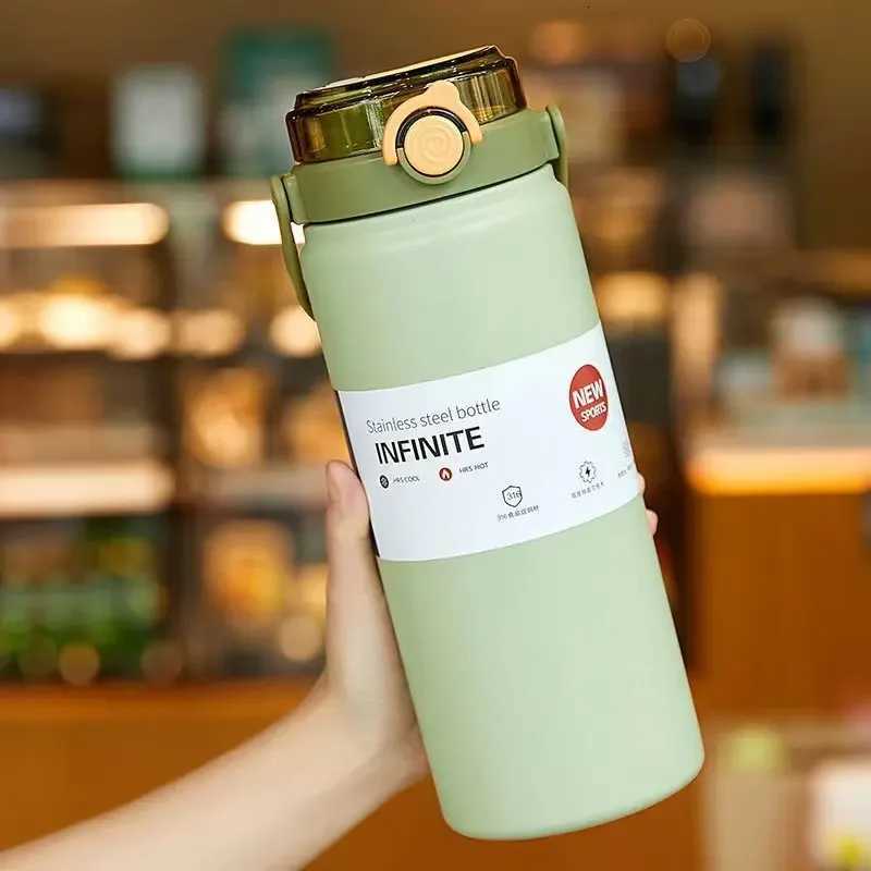 Outdoor Large Capacity Thermos Cup High-value Student Sports Kettle New Portable Handle Double Drink Thermos Cup H251215