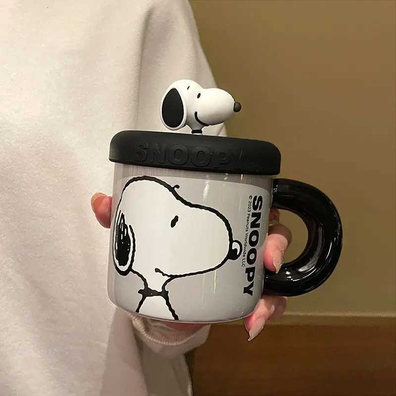 Cartoon Anime High-Looking Ceramic Coffee Cup g Gift with Cover for He and Off Couples H251215