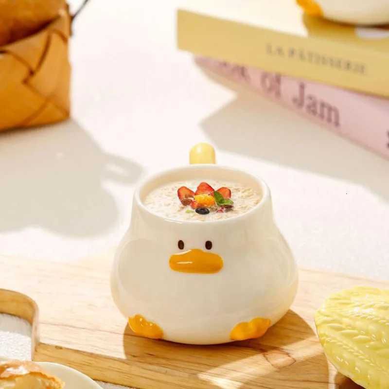 New Style Porcelain Cartoon Duck Coffee g with Lid Breakfast Milk g Drinkware Kitchen Water Cup 400ml H251215
