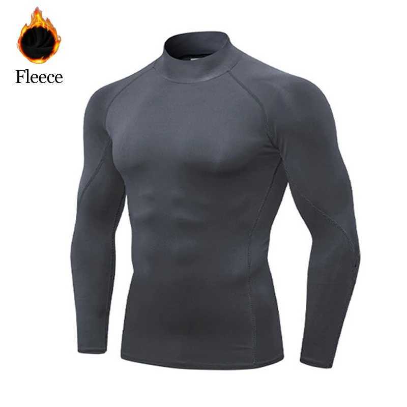 Thermal Underwear Tops Men Winter Clothes Thermal Shirt Autumn Mens Winter Tights High Neck Thin Slim Fit Long Sleeve T-shirt G251215