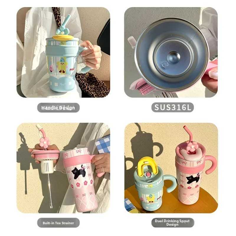 Large Capaci Stainl Steel Cup Insulated Tea Brewing Womens Version 2024 New Office Water Bottle Sli Design H251215