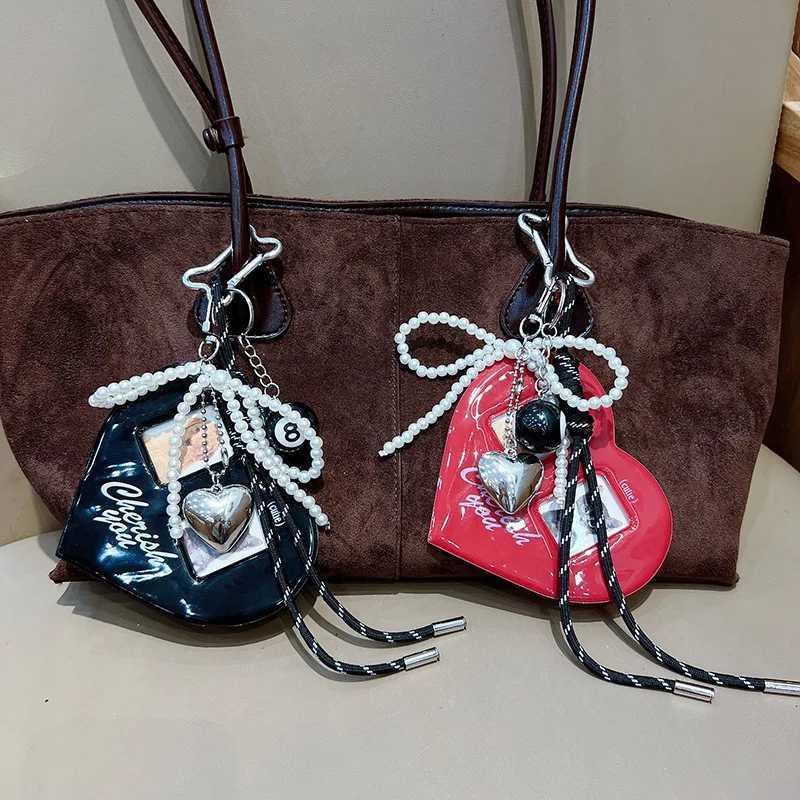 Big Love Card Set Hanging Decoration Butterfly Knot Keychain Weaving Hanging Trendy Bag Pendant Photo Replaceable M251215