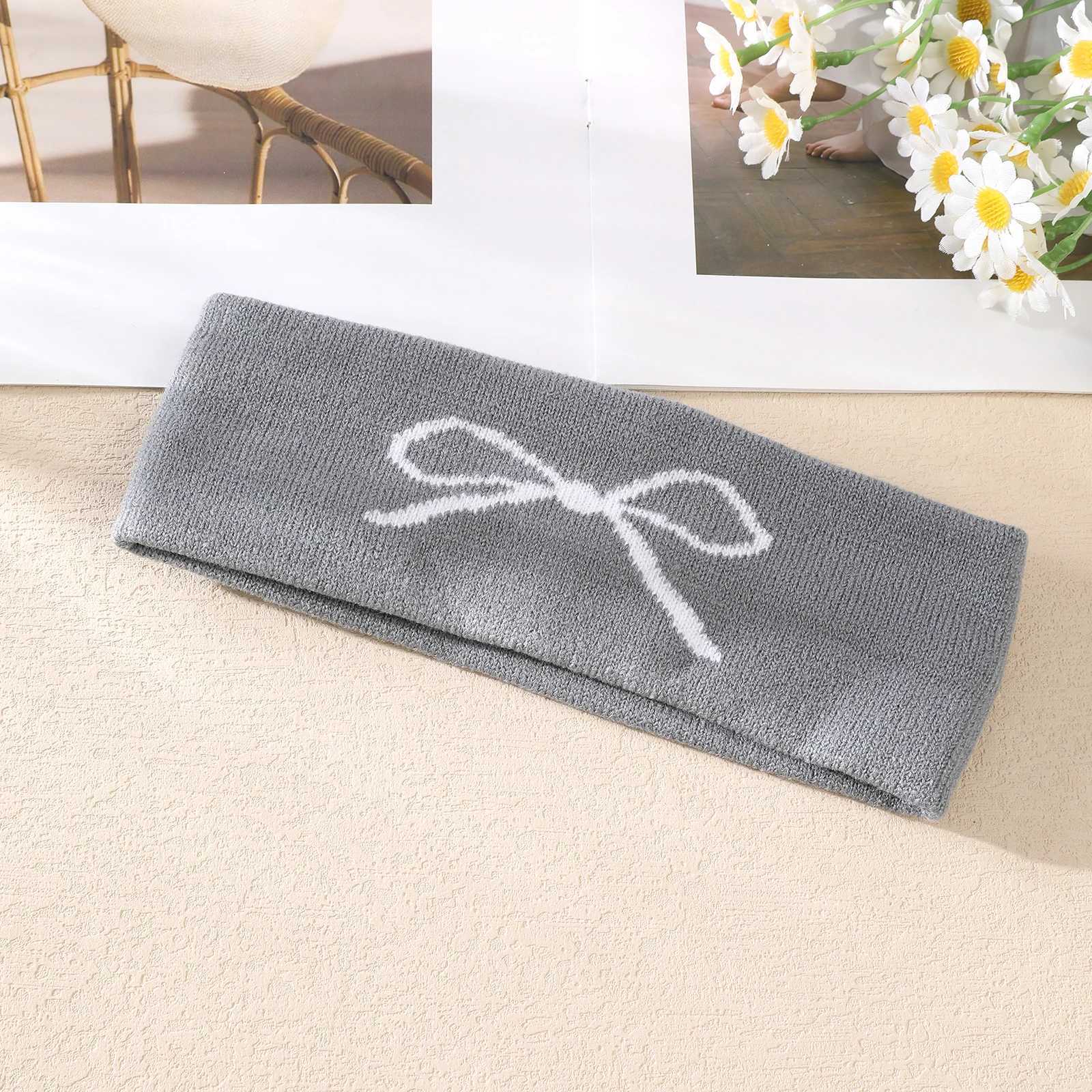 AWAYTR Fashion Bow Knitted Hair Bands Women Solid Color Elastic Headband Sport Yoga Hairband Soft Wash Face Makeup HeadwrapXJ251215 - view 5