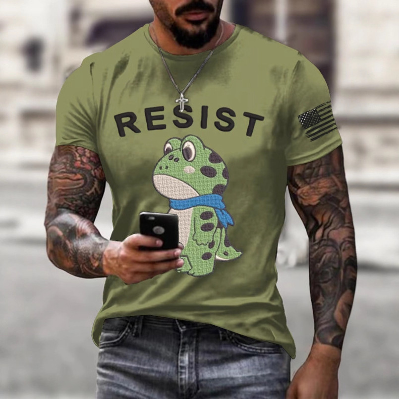 Customizable Summer European and American Cross-Border 3D Printed Round Neck Short Sleeve Youth Men's Casual Trendy T-Shirt Wholesale