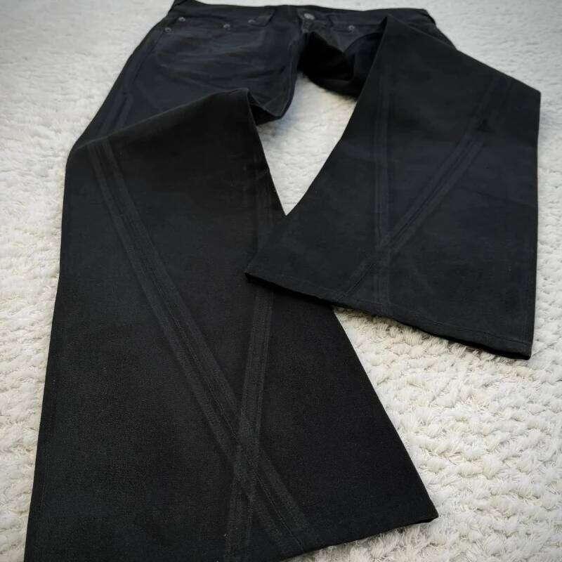 vintage X ray waxing tribal embroidery men's Gothic high street unisex punk slim fit Y2K baggy flared jeans C251215