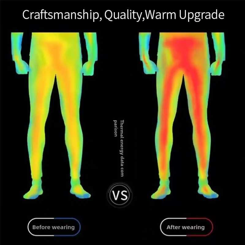 Winter Men Thermal Underwear Set Moisture-wicking Breathable Fleece Sexy Casual Home Thickened Long Sleeve for Loungewear G251215