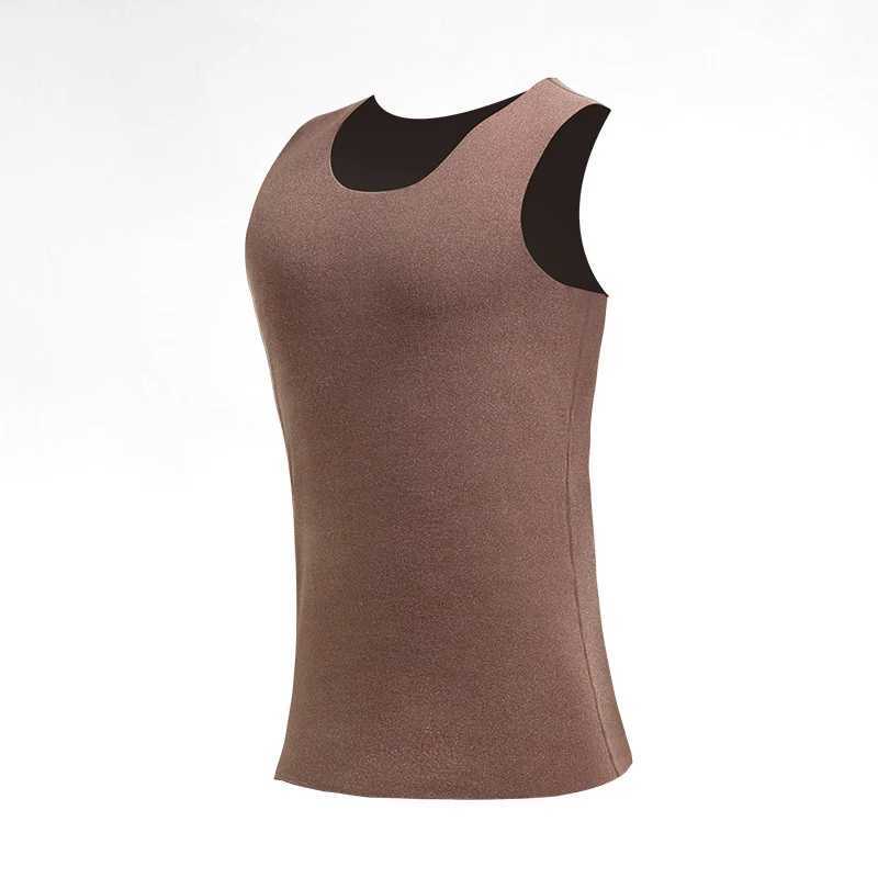 Mens Thermal Vest Seamless Fleece Thickened Vest Base Layer Underwear Autumn and Winter One-Piece Top Slimming G251215