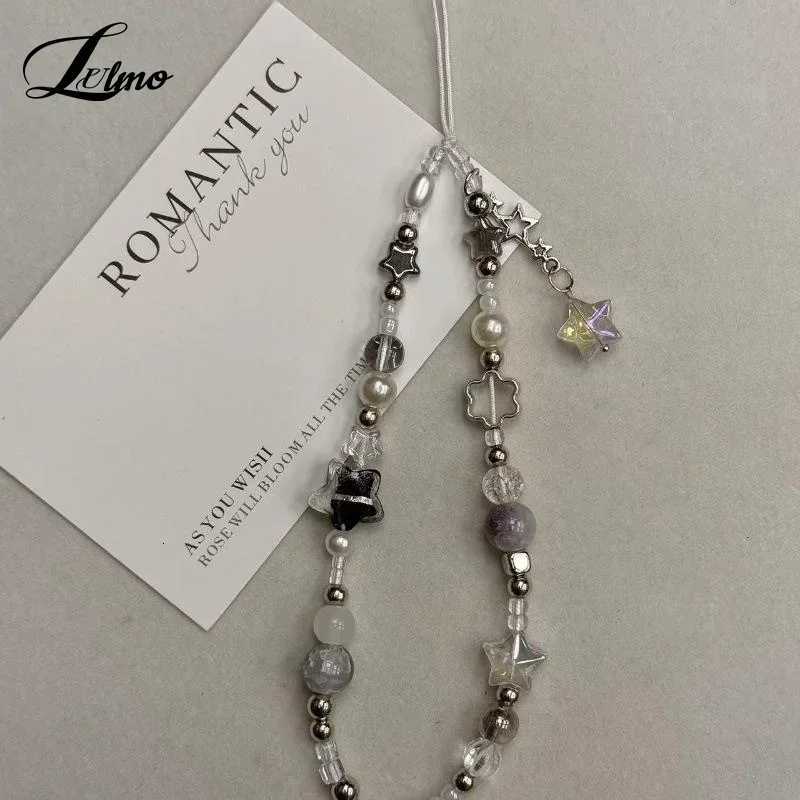 Star Pearl Beaded Phone Chain Hanging Cord Phone Charms Phone Strap Summer Handmade Mobile Lanyard Jewelry Gift M251215