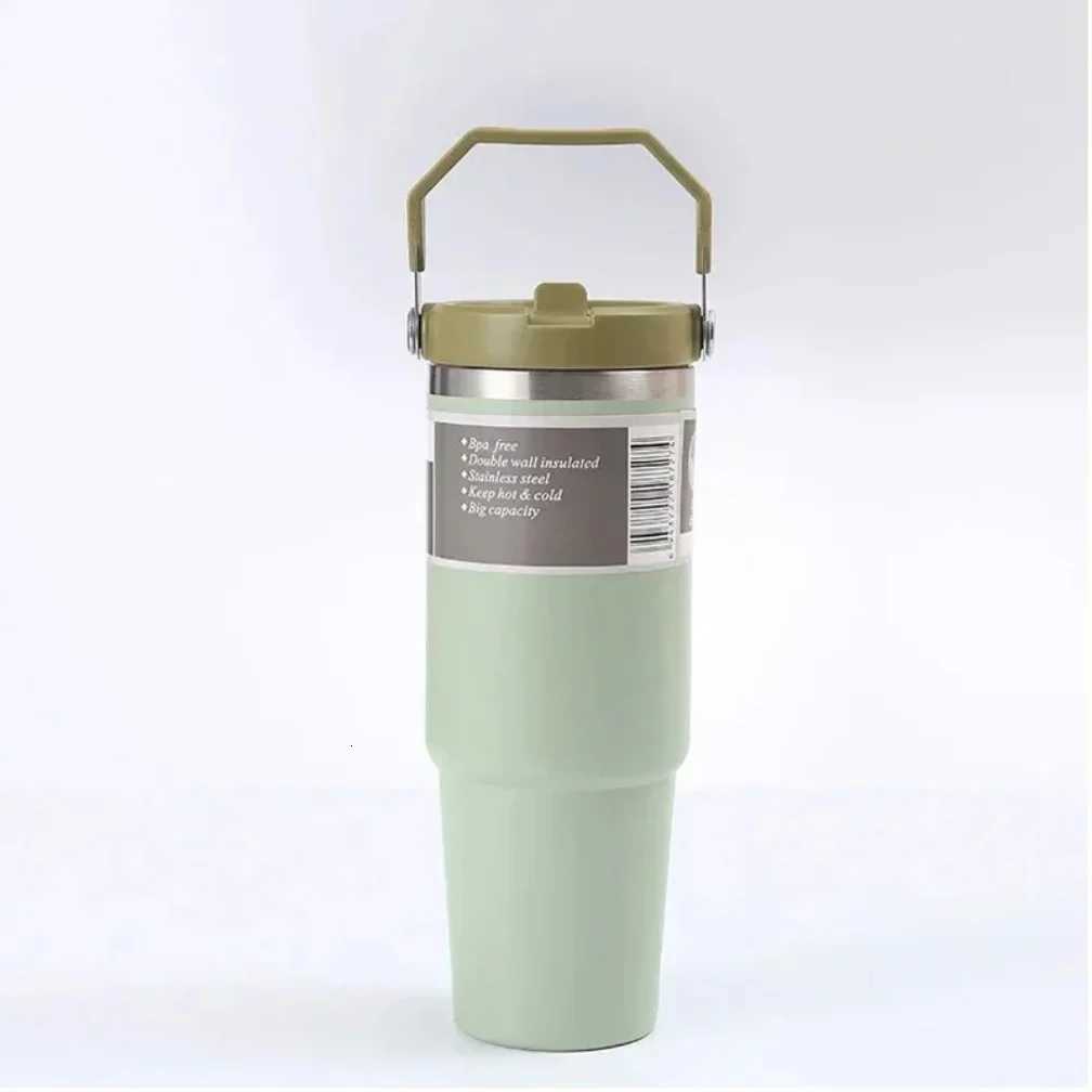 NEW Stanliess 30oz Tumbler With Handle Straw Lid Stainless Steel Vacuum Insulated Car Mug Double Wall Thermal Iced Travel Cup H251215