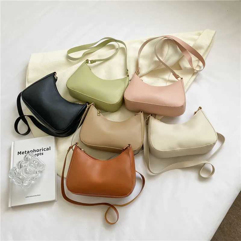 Fashionable and trendy solid-color handbag simple and new small square bag stylish and high-quality single-shoulder armpit bagT251215