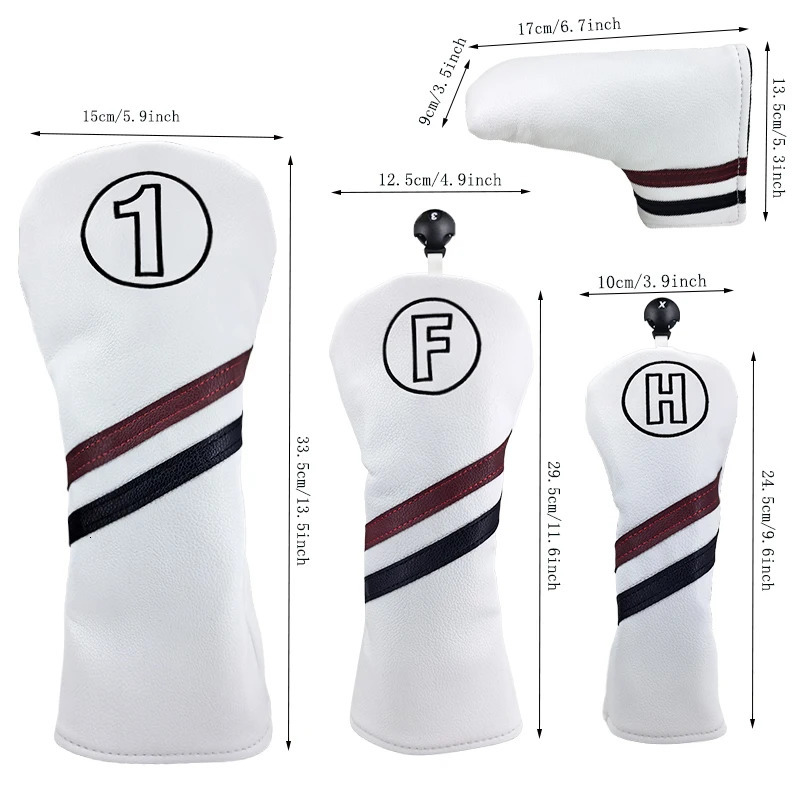 Golf Club 1 3 5 Wood Head covers Driver Fairway Woods Cover PU Leather Putter Headcover 251211