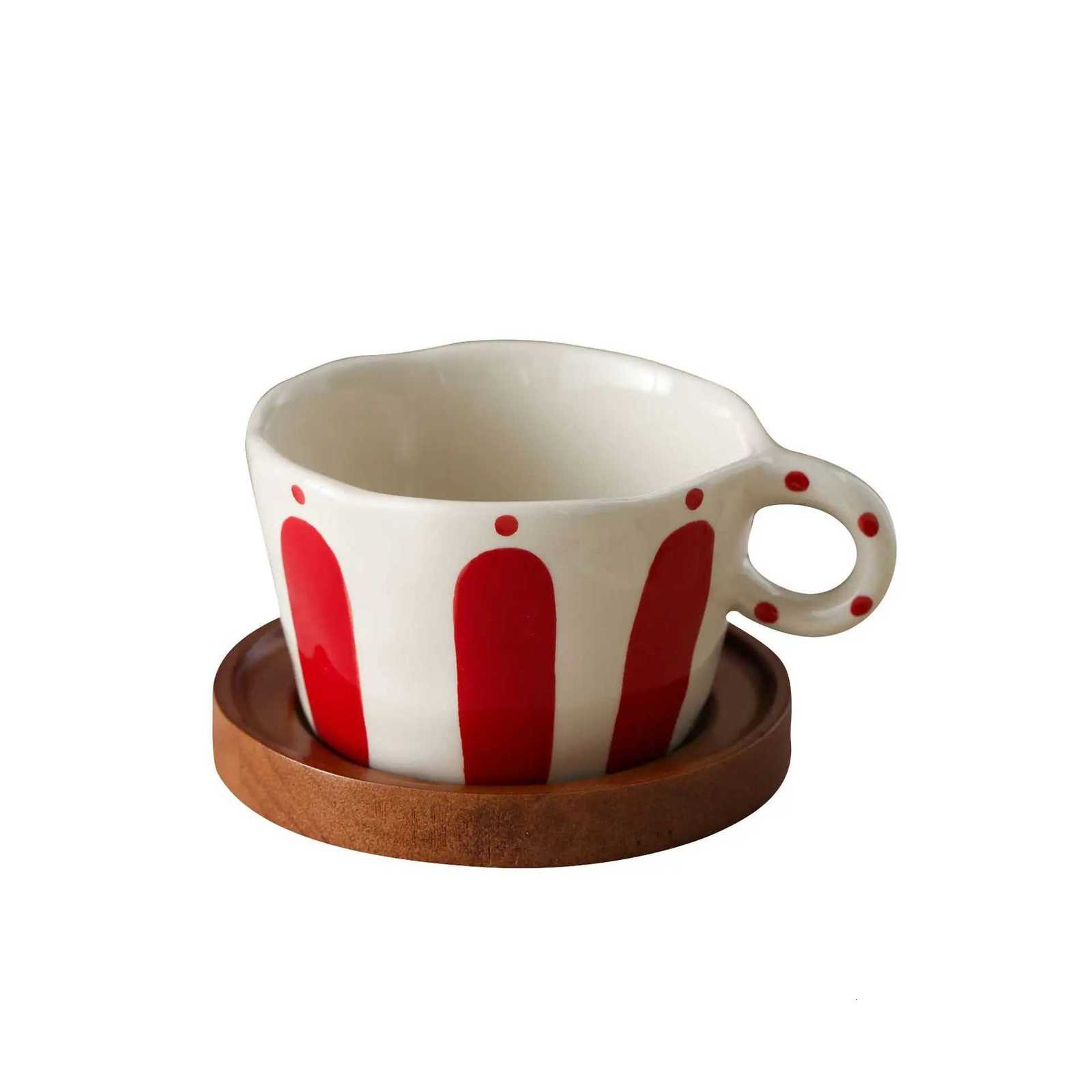 Japanese Retro Underglaze Colored Ceramic Coffee Cup Plate Latte Art Highbrow g He Afternoon Tea Cup H251215