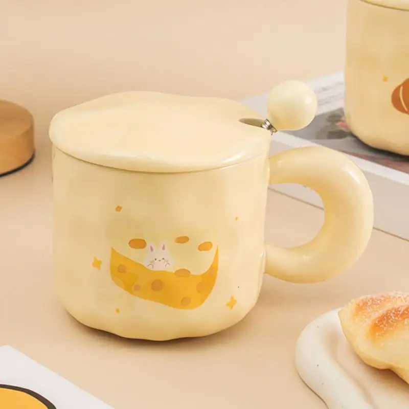Porcelain Cup Girl Cartoon Mtifunction Covered Spoon Practical Cute Water Accessories For Perfect Cup For Hot Drinks g H251215