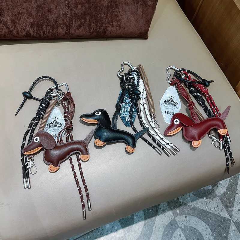 Sausage Dog Women Bag Decoration Pendant Keychain Bag Charm Decor Handbag Schoolbag Hanging Ornament Keyring Accessories M251215