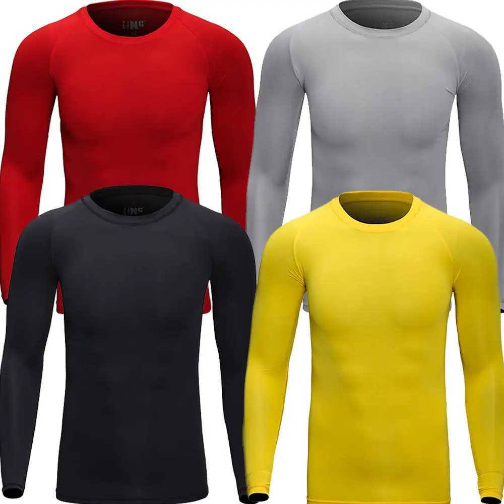 Men Long Sleeve Compression Under Base Layer T-Shirt Sport Fitness Underwear Tops Undershirts Warm Elastic Long Johns Inner Wear G251215