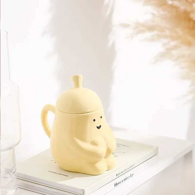Super Cute Hugging Pear Ceramic g With Lid Cute Water Cup Creative Couple PairCup Funny Birthday Gift Cup H251215