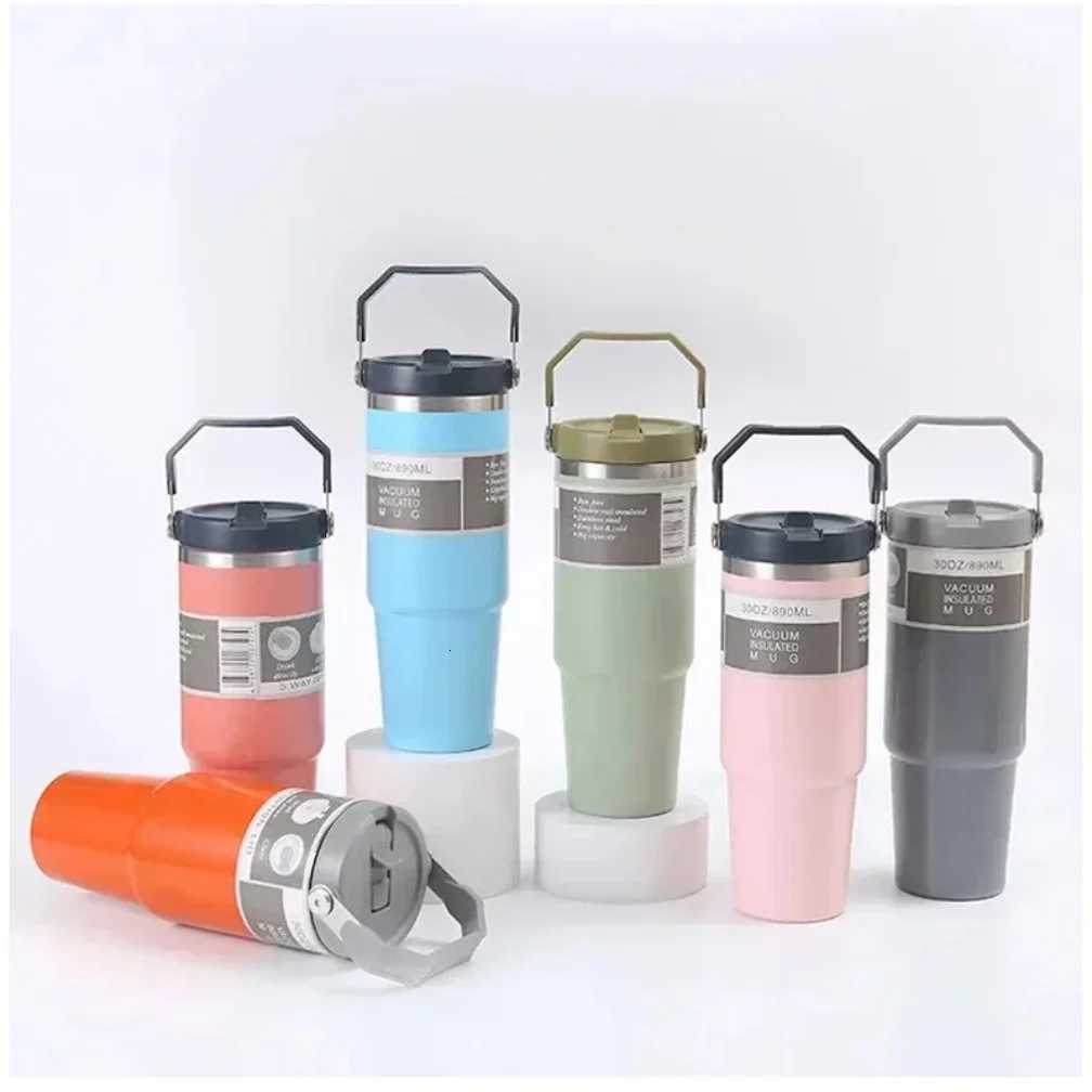 NEW Stanliess 30oz Tumbler With Handle Straw Lid Stainless Steel Vacuum Insulated Car Mug Double Wall Thermal Iced Travel Cup H251215