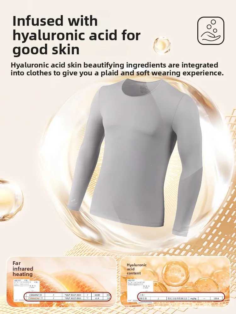 Hyaluronic Acid Skin Care Clothing Mens Invisible Ultra-Thin Spring Fall Far Infrared Heating Skin Care Clothing Bottoming G251215