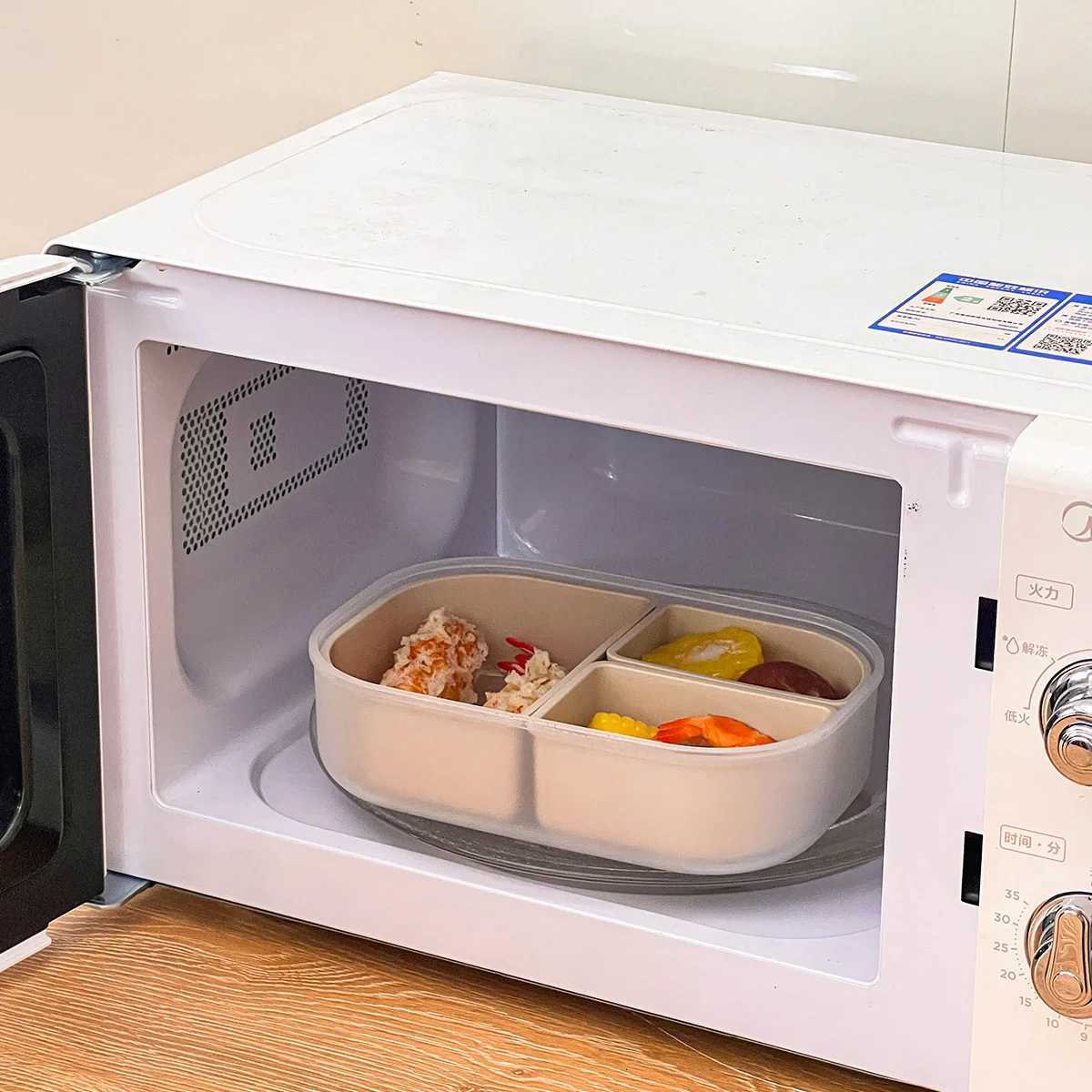 WORTHBUY 3 Grids Detachable Plastic Lunch Box For Kids Students Portable Fruit Salad Bento Box Microwave Safe Lunch Container H251213