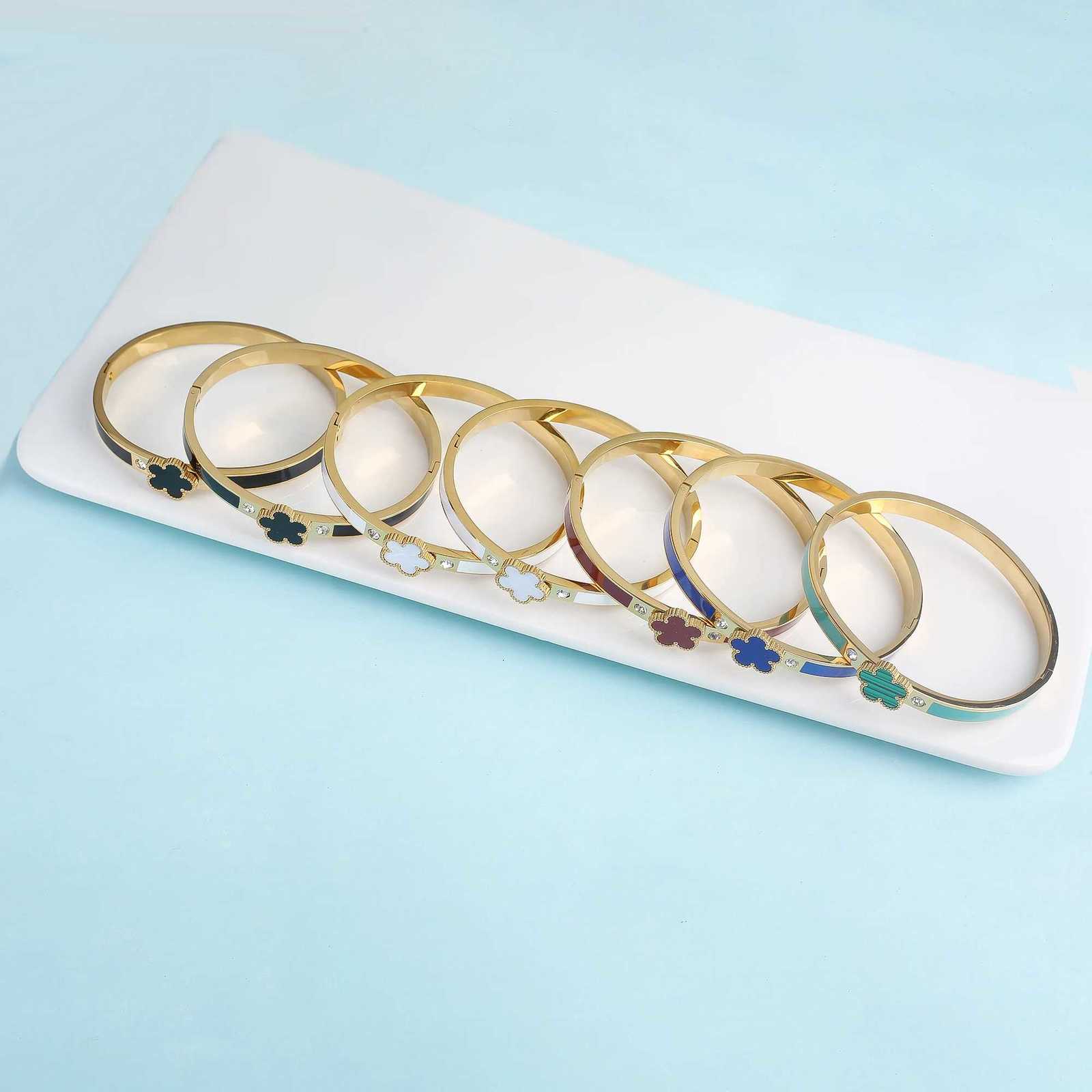 Drip Oil New Design Stainless Steel Plum Blossom Plant Five Flower Opening Adjustable Womens C r M251215