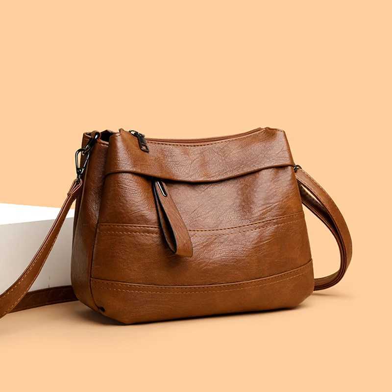 1Pc Vintage Womens Shoulder Crossbody Bag - Lightweight Adjustable Strap Lar Capacity Zipper ClosureT251215