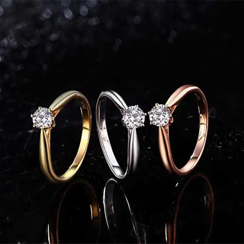 Classic Wedding Rings For Women Forever Simple Six Claws Zirconia Fashion Solitaire Engagement Marriage Gift Ring Jewelry KCR033 M251215