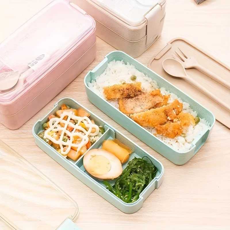 Stackable Bento Lunch Box 3-in-1 Leakproof Eco-Friendly Meal Box For Students Off Workers Perfect For Outdoor Tableware H251213