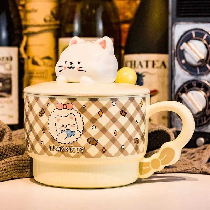 Creativity Lid Ceramics Instant Noodle Porridge Bowl Young Girl Dorm Ro Student Off Super Large Japanese Cup Lunch Bowl g H251215