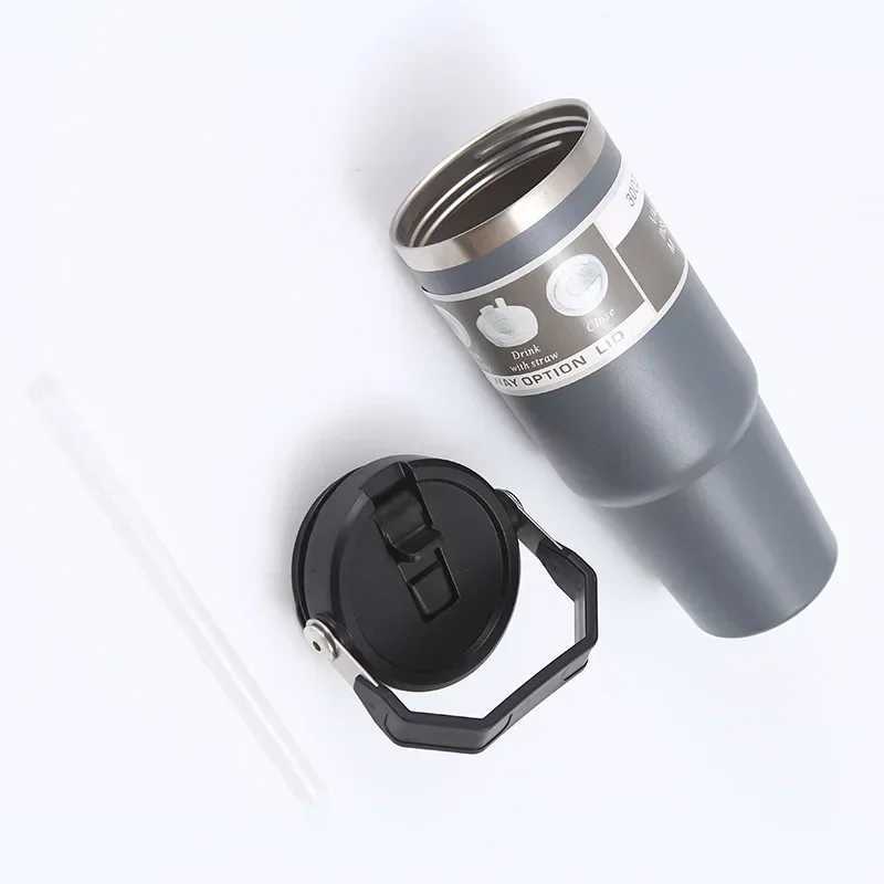 Large Capacity Stainless Steel Insulated Travel Mug 30oz Outdoor Portable Straw Car Cup Cold Drinks Preservation Thermos Amagi H251215