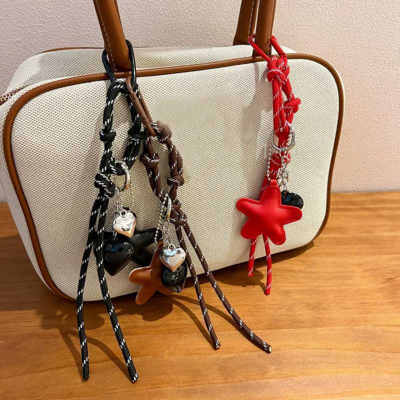 Fashionable Heart Leather Rope Keychain Bag Pendant Ornaments Mobile Phone Lanyard Gifts Bag Accessories M251215