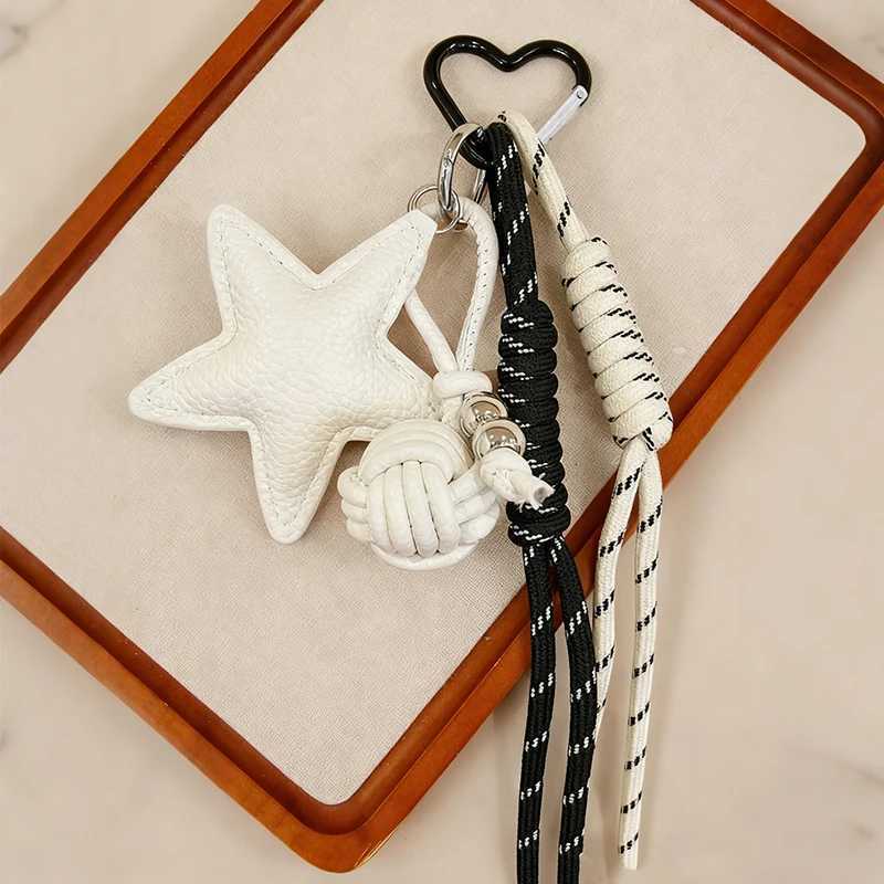 PU Leather Star and Ball Pendant Love Heart Ring Keychain Women Bag Decoration Backpace Accessories for Daily Use or Party Gifts M251215