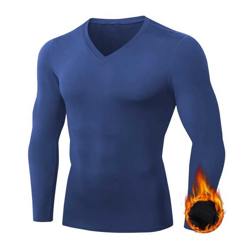 Winter Thermal Underwear Gym Tops Tees Men Shirt Mens V Neck Fleece Baselayer Thermo Clothing Pajamas Sleepwear Plus Size G251215