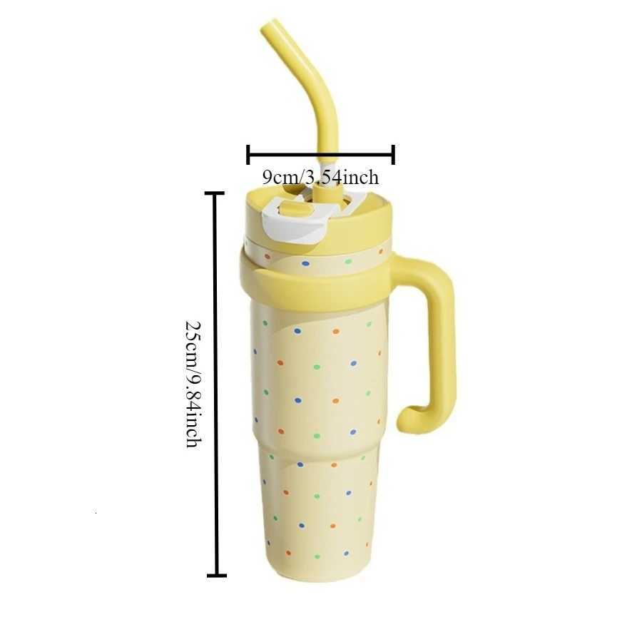 High-color value small fresh coffee cup jumbo girls large-capacity office double-drink thermal insulation cup premium sense H251215