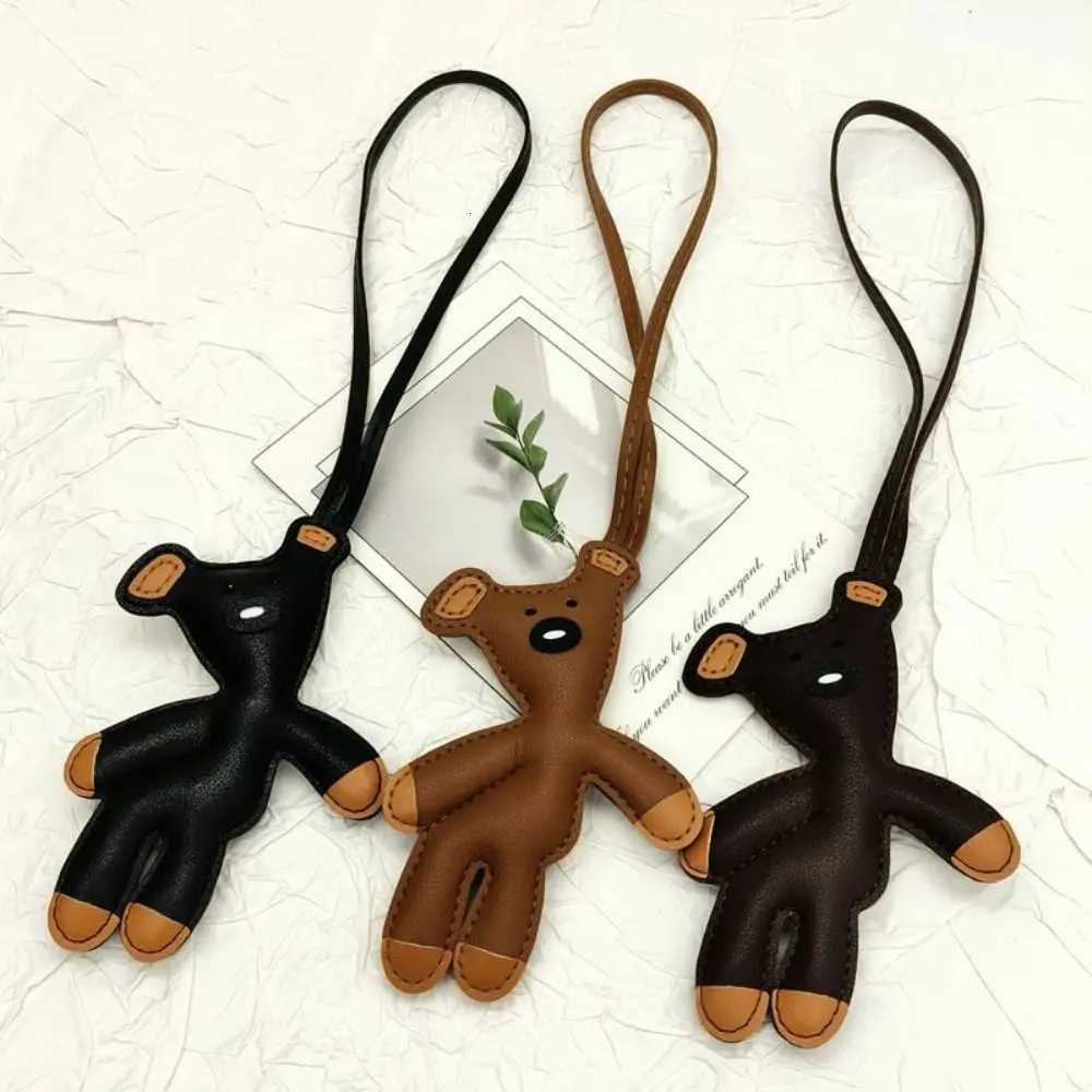 Cute PU Leather Bear Bag Pendant Bear Shape Cartoon Keychain Kawaii Soft Stuffed Bag Charm Bag Charms Decorations M251215