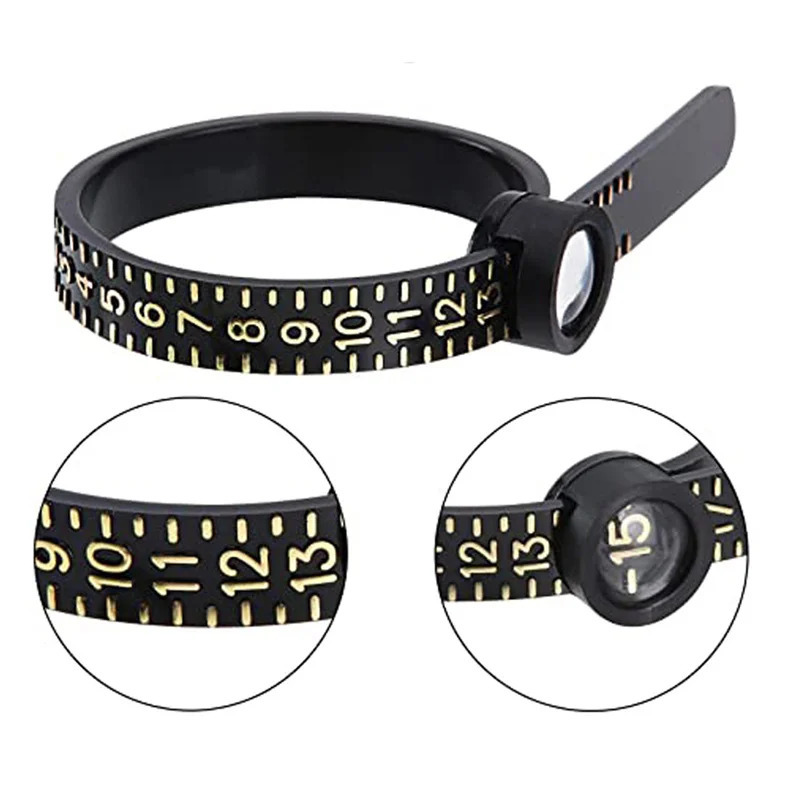 Professional Ring Size Measurement Tool Magnifying Glass Ring Measuring Tape Ring Sizers Fashion Jewelry Measuring Tools 251213