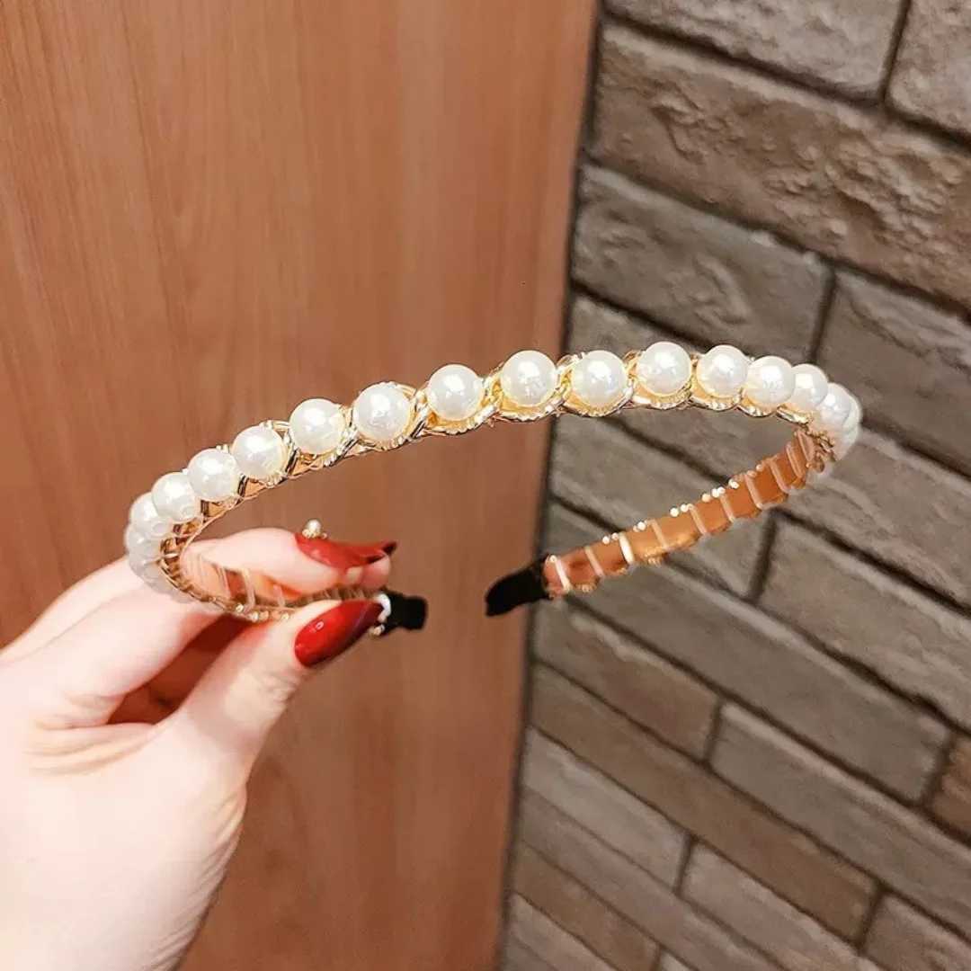 Fashion Full Pearl Hairbands Elegant Simple Flower Women Hair Hoop Bands Headband Bezel Girls Hair Accessories HeaddressXJ251215 - view 5