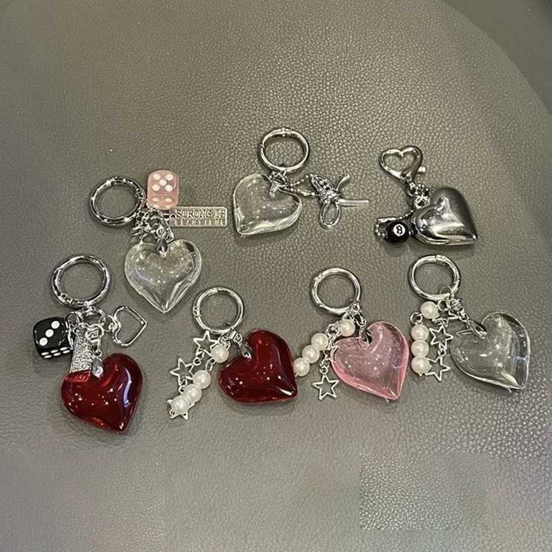 Handmade Cluttered Rockstar Gf Edgy Black White Dice Keychains Grunge Deftones Beaded Jewelry Bag Pendant Emo Y2k M251215