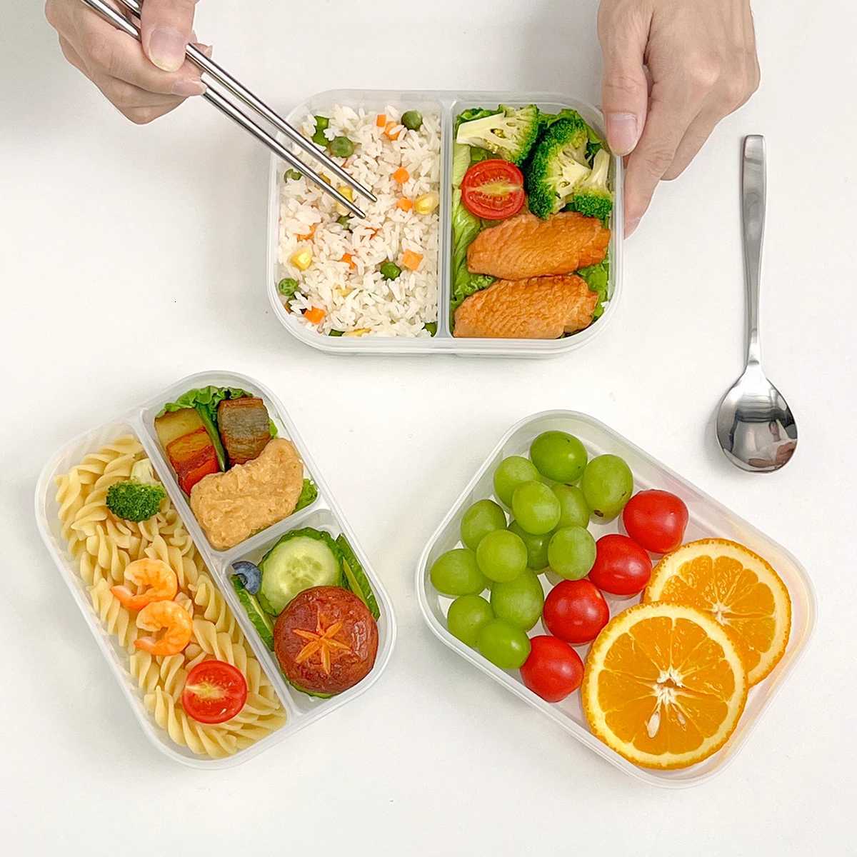 WORTHBUY Plastic Lunch Box With Handle Camping Picnic Fruit Food Container Leak-proof Bento Box For Kids Students Microwave Safe H251213