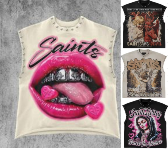 Men's T Shirts Men And Women Personality Trend Garbage Pure Cotton Sleeveless Vest Summer Street Punk Beach Style Casual Daily Basic Top