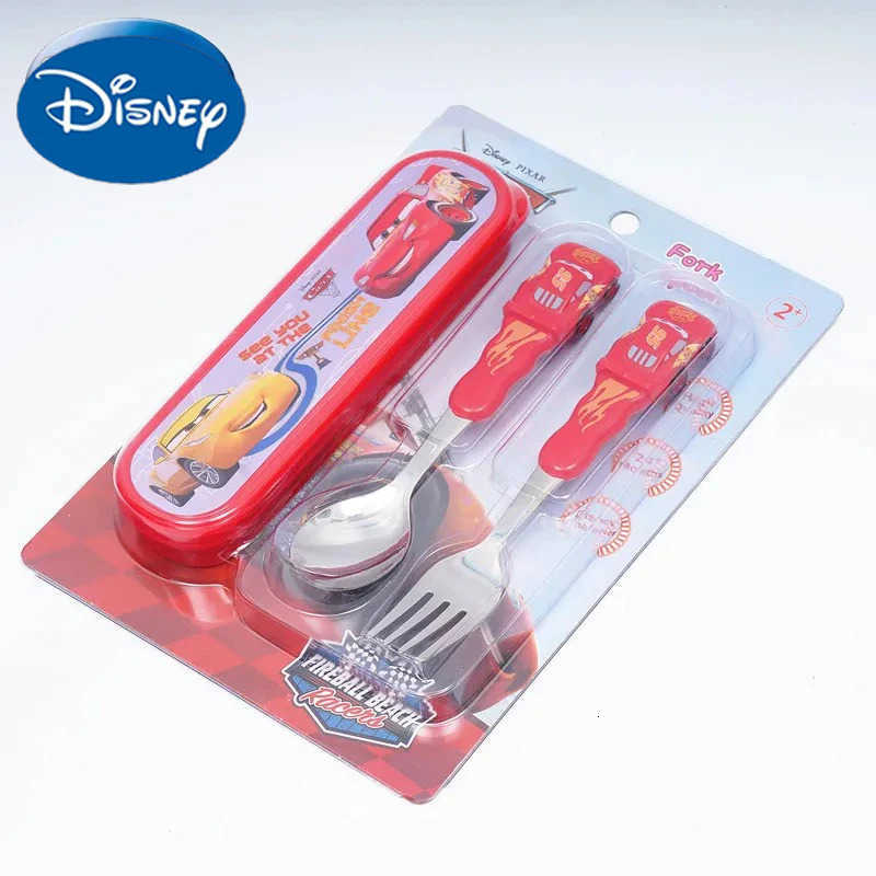 Disney DisneyCarLightning McQueen cutlery Set Animated Cartoon 304 stainless steel fork and spoon Box 3D childrens Christmas gift toys H251215