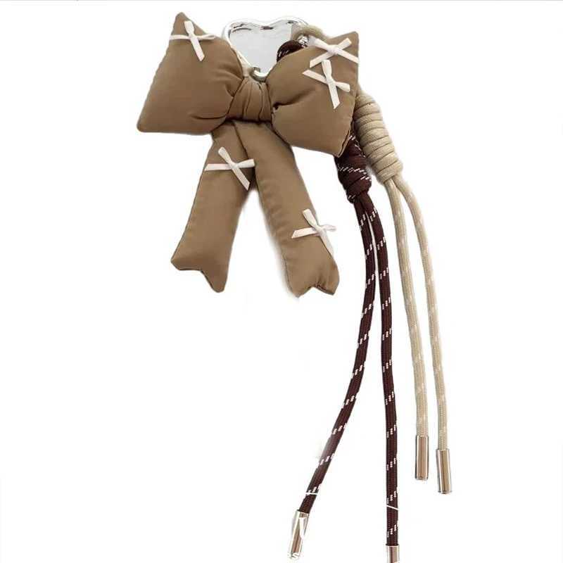 New Simple Checkered Bow Plush Keychain Cute And Sweet Backpack Pendant Car Hanging Decoration Festival Gift M251215