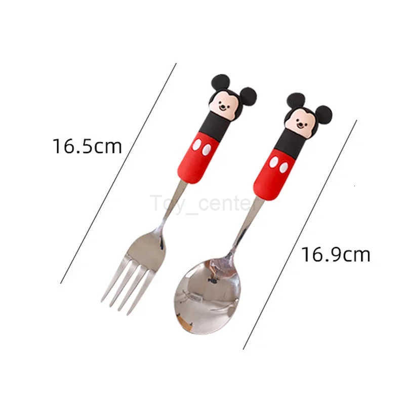 Disney Mickey Mouse Stainless Steel Spoon Fork Kawaii Cartoon Figure Milk Stirring Accessories Children Baby Portable Tableware H251215