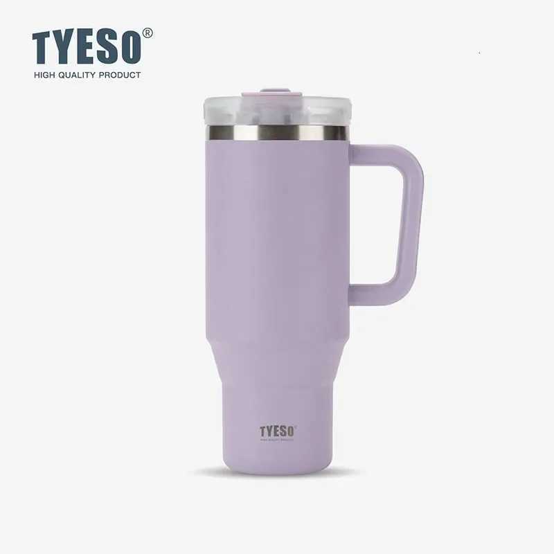 Tyeso 900/1200ml Stainless Steel Vacuum Insulated Travel Mug BPA Free Hot Cold Coffee Tumbler with Handle Straw Tumbler Bottle H251215