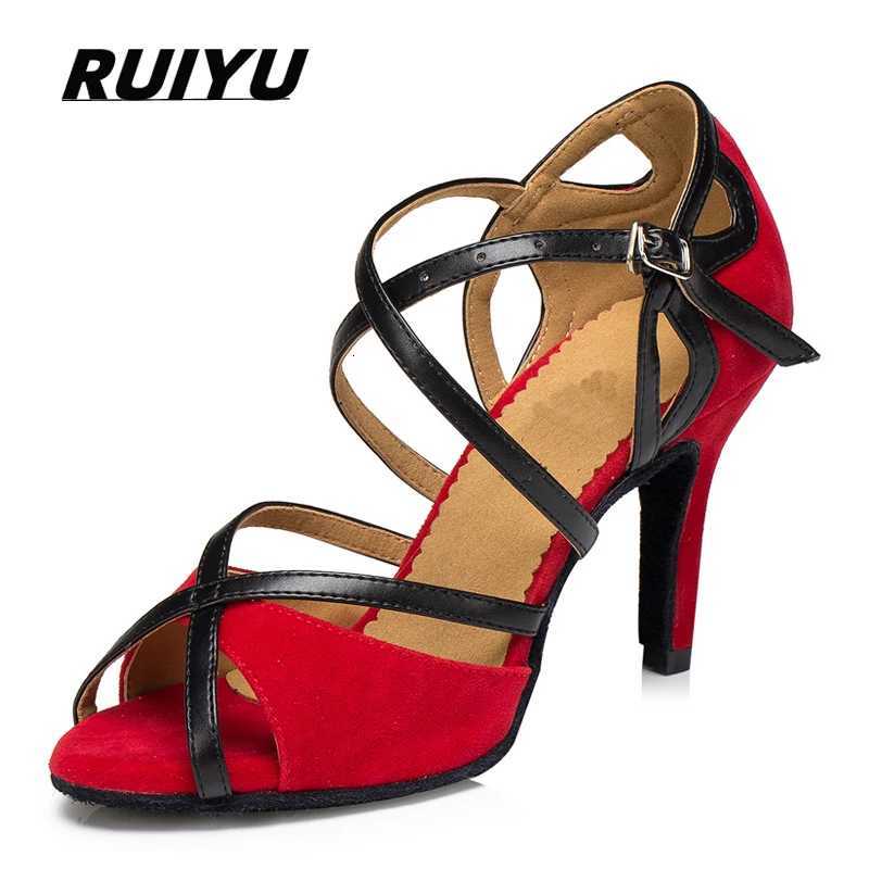 Latin Shoes Salsa Tango Ballroom Party Sports Womens Shoes Red Black Girls High Heel Summer Sandals Outdoor Womens Dance Shoes Z251211