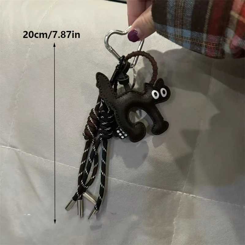 Cute Leather Pendant Hanging Woven Rope Decoration Couple Multifunctional Keychain Couple Gifts M251215