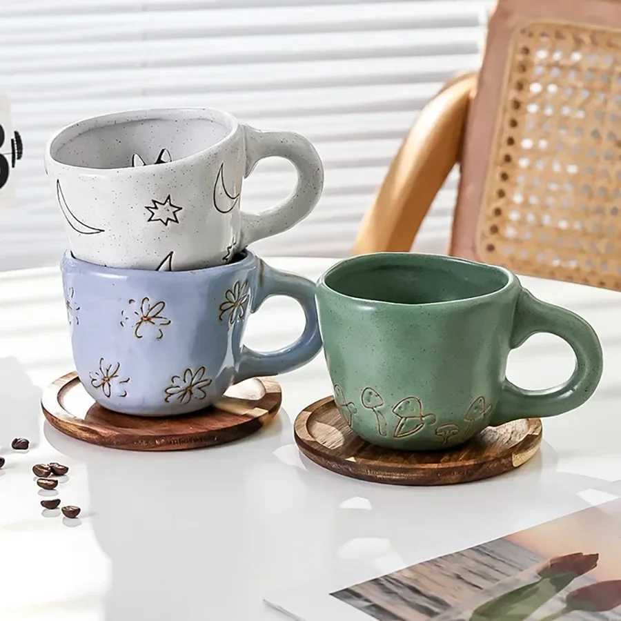 Cartoon 3D gs Handmade Snail Cat Dog Daisy Cups Ceramic Kitchen Drinkware Cute Big Coffee Tea g Cup Fun Birthday Gift H251215