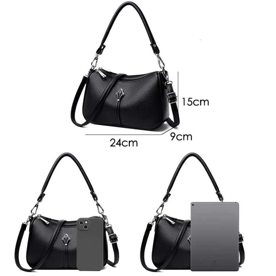 Top Quality Soft Pu Leather Female Crossbody Hand Bag Elegant Two Layers Shoulder Bags for Women Casual Purses and Handbags 2026T251215